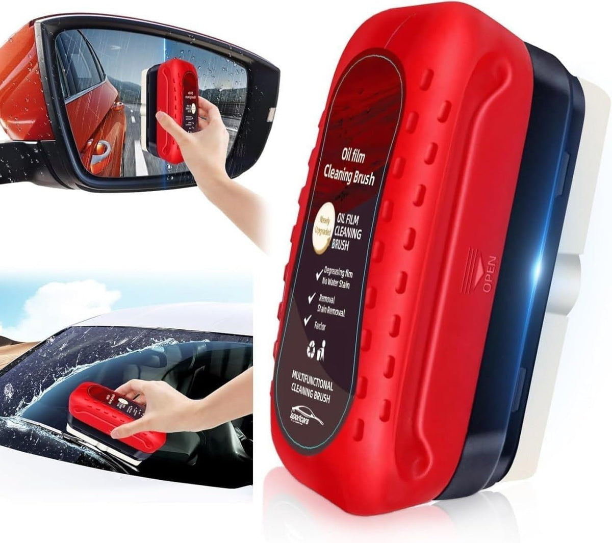 Crystal Clear Windshield Cleaning Brush – Car Glass Cleaning Tool (Pack of 2)