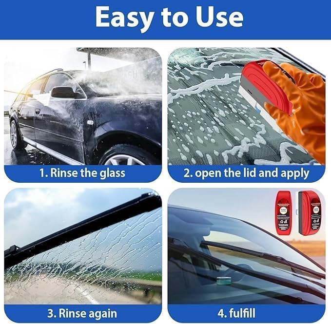 Crystal Clear Windshield Cleaning Brush – Car Glass Cleaning Tool (Pack of 2)